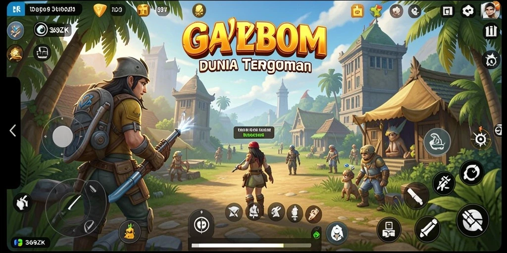 Tampilan gameplay 369ZK yang menunjukkan dunia terbuka yang luas.