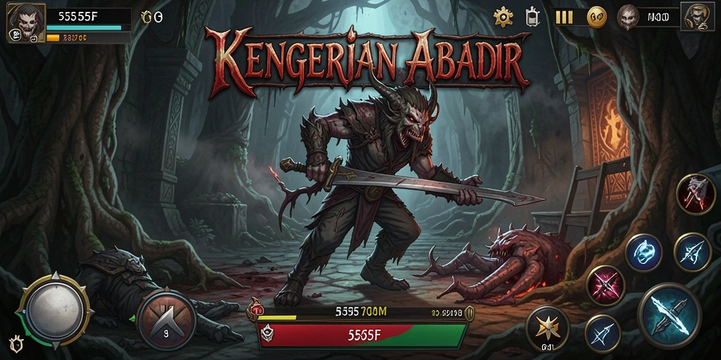 Tampilan gameplay menakutkan dalam 555F yang menyengat.
