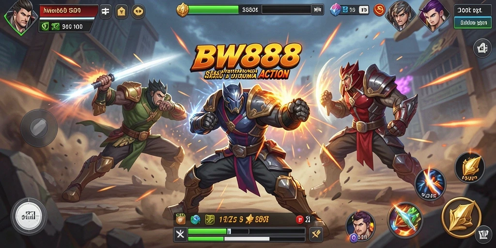 Tampilan seru dari gameplay pertarungan dalam BW888.
