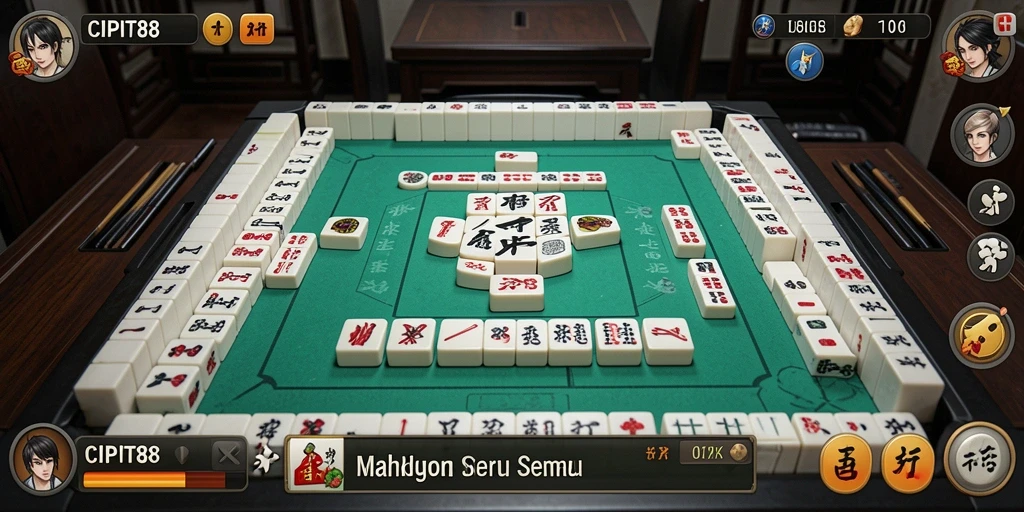 Tampilan gameplay Mahjong yang seru di CIPIT88.