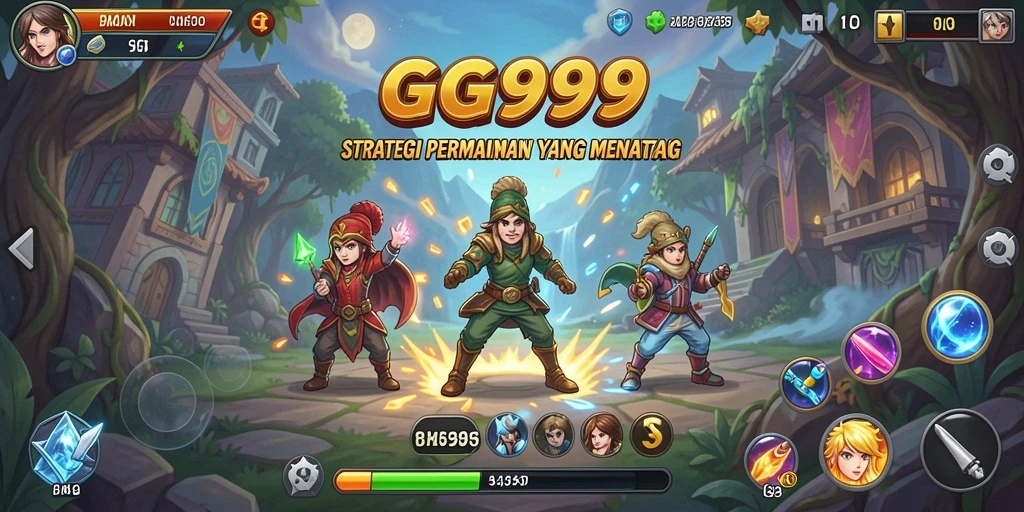 Screenshot gameplay GG999 menampilkan pertempuran mendebarkan antara pasukan strategi.