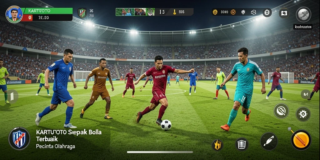 Gameplay seru KARTUTOTO dengan aksi sepak bola yang mendebarkan.