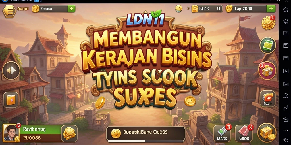 Tampilan gameplay LDN11 dengan berbagai elemen bisnis yang menarik.