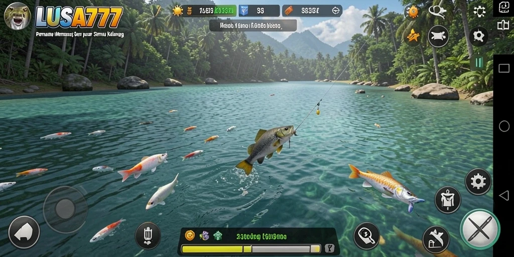 Tampilan gameplay LUSA777 dengan pengalaman memancing yang seru.