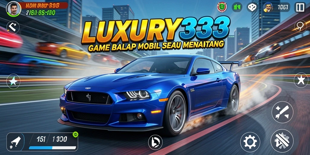 Tampilan gameplay LUXURY333 saat balapan di trek yang menegangkan.