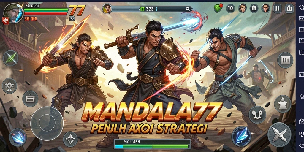 Tampilan aksi mendebarkan dalam gameplay MANDALA77.