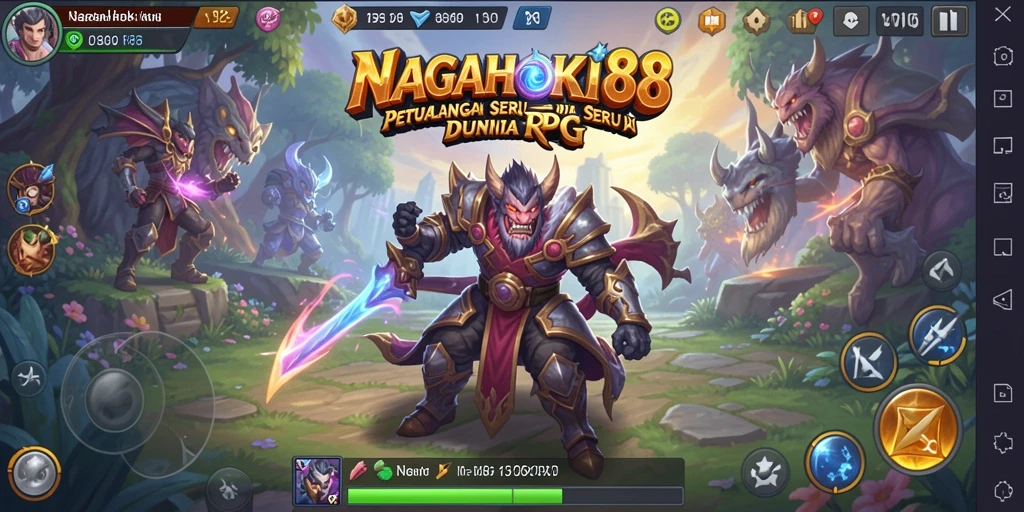 Screenshot gameplay NAGAHOKI88 menampilkan aksi pertempuran seru dan karakter yang dinamis.