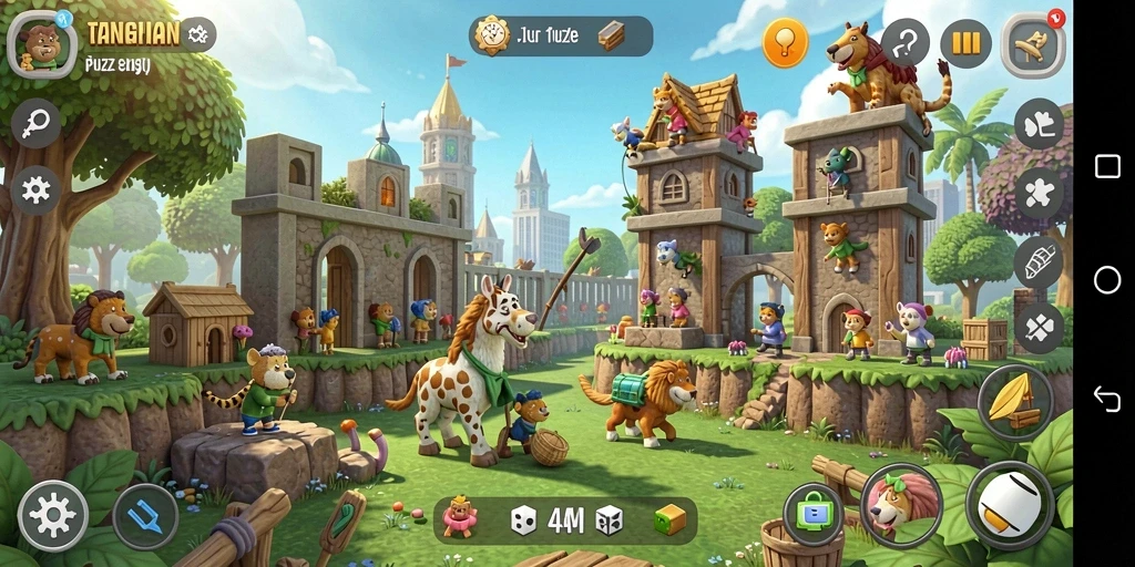 Screenshot menunjukkan gameplay seru RP8 dengan berbagai teka-teki menantang.