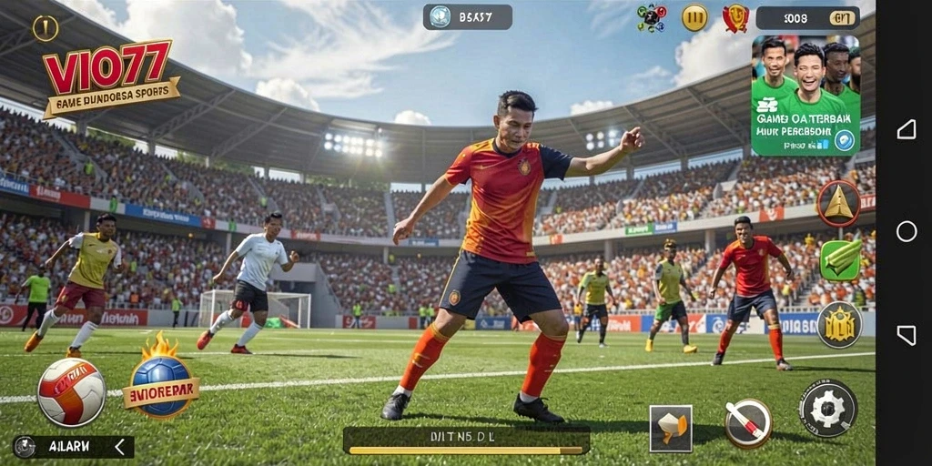 Screenshot VIO77 menampilkan aksi kompetitif dalam game olahraga.