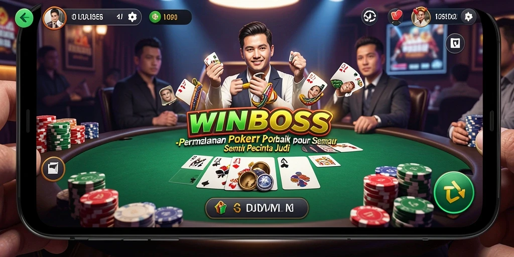 Tampilan gameplay seru dari WINBOSS yang memperlihatkan pertempuran strategi Poker.